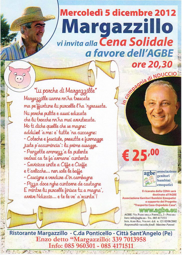 5 dicembre 2012 - Cena Solidale a favore dell'AGBE