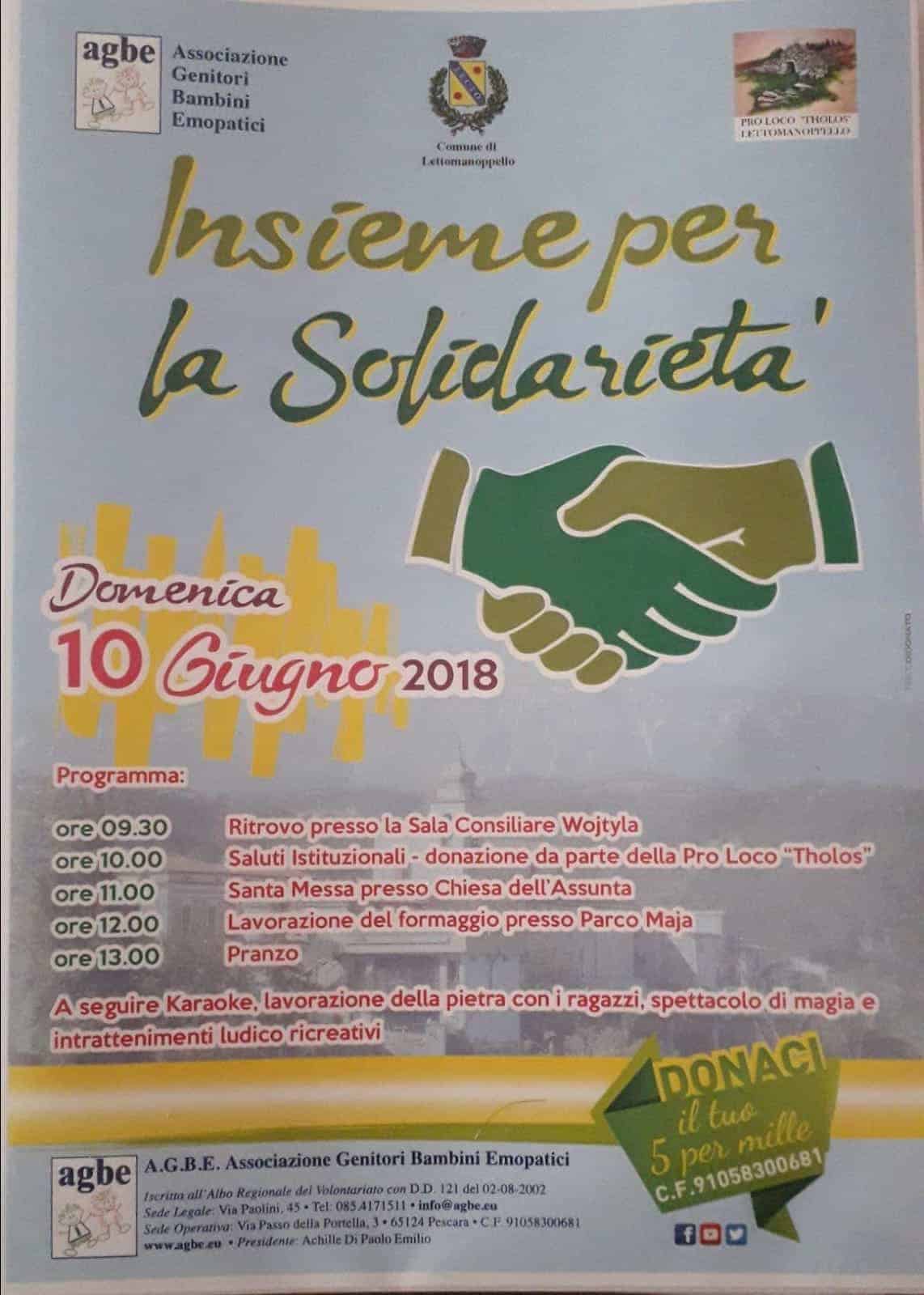 AGBE a Lettomanoppello: insieme per la solidarietà